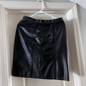 Vintage Black Leather Skirt